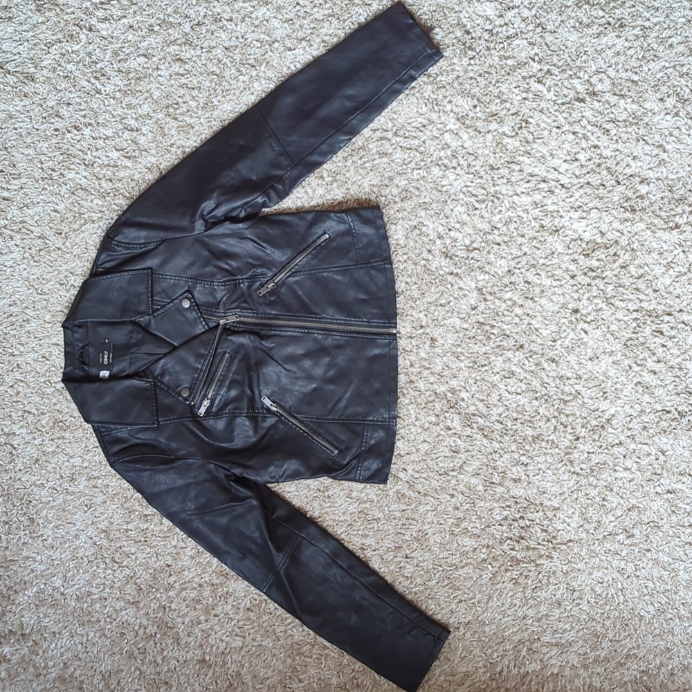 Vegan leather moto jacket